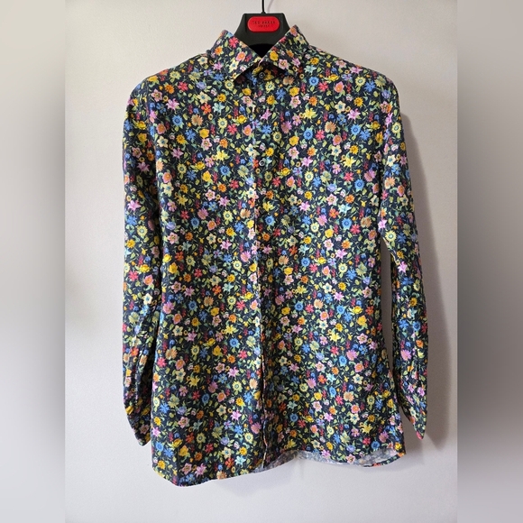 STENSTRÖMS Floral Fitted Men's Dress Shirt. 17.5/44 - Picture 2 of 13